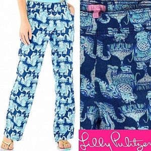 Lilly Pulitzer Florita Linen Pants in Deep Indigo
